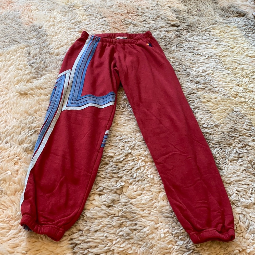 Aviator Nation Red ZigZag Sweatpants